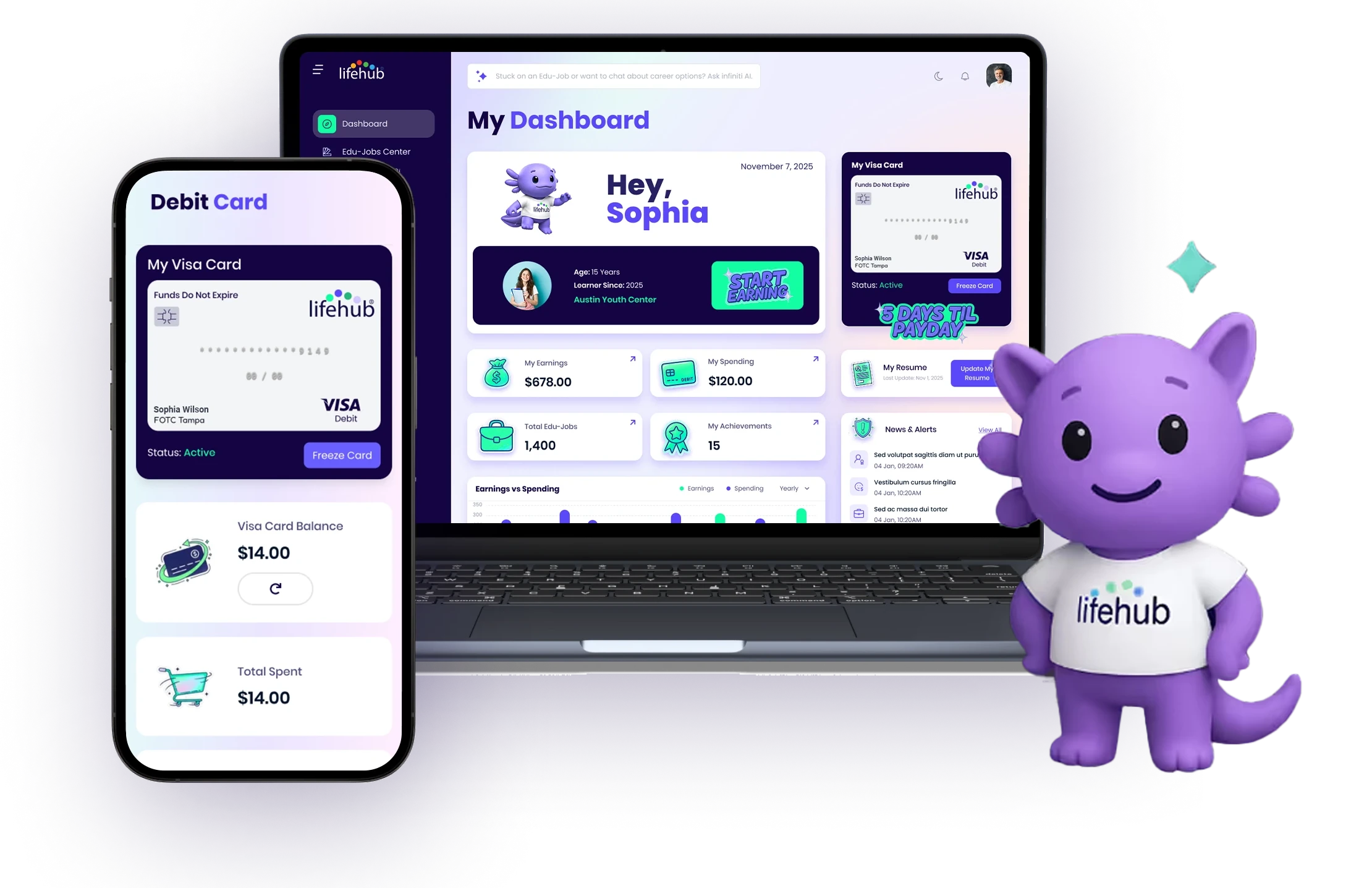 Fini AI learning coach on laptop and mobile devices