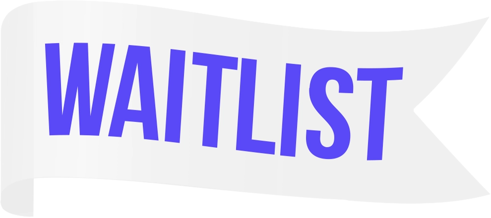 Life Hub waitlist sign-up badge in white