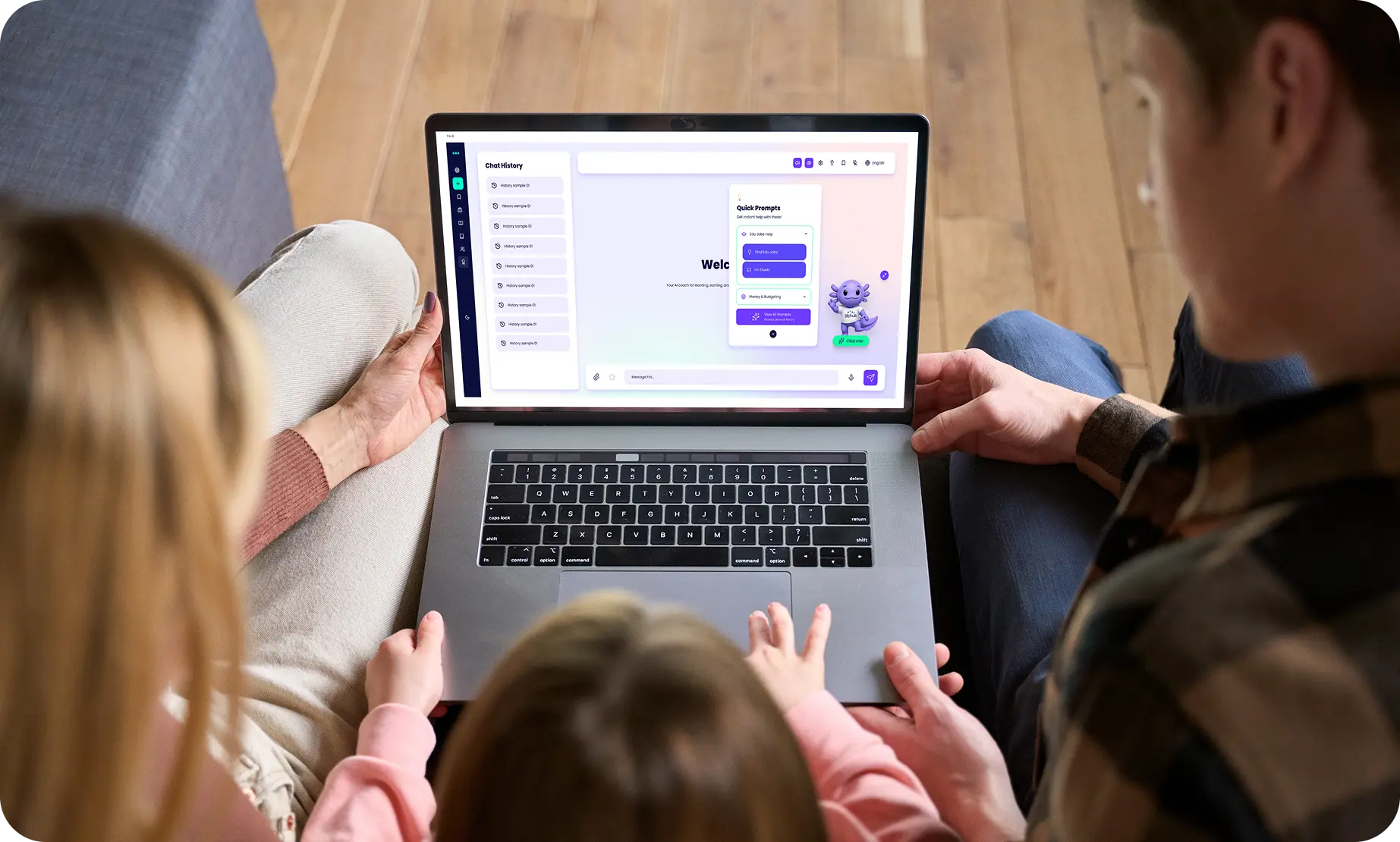 Life Hub Fini AI learning coach helping a child with personalized guidance