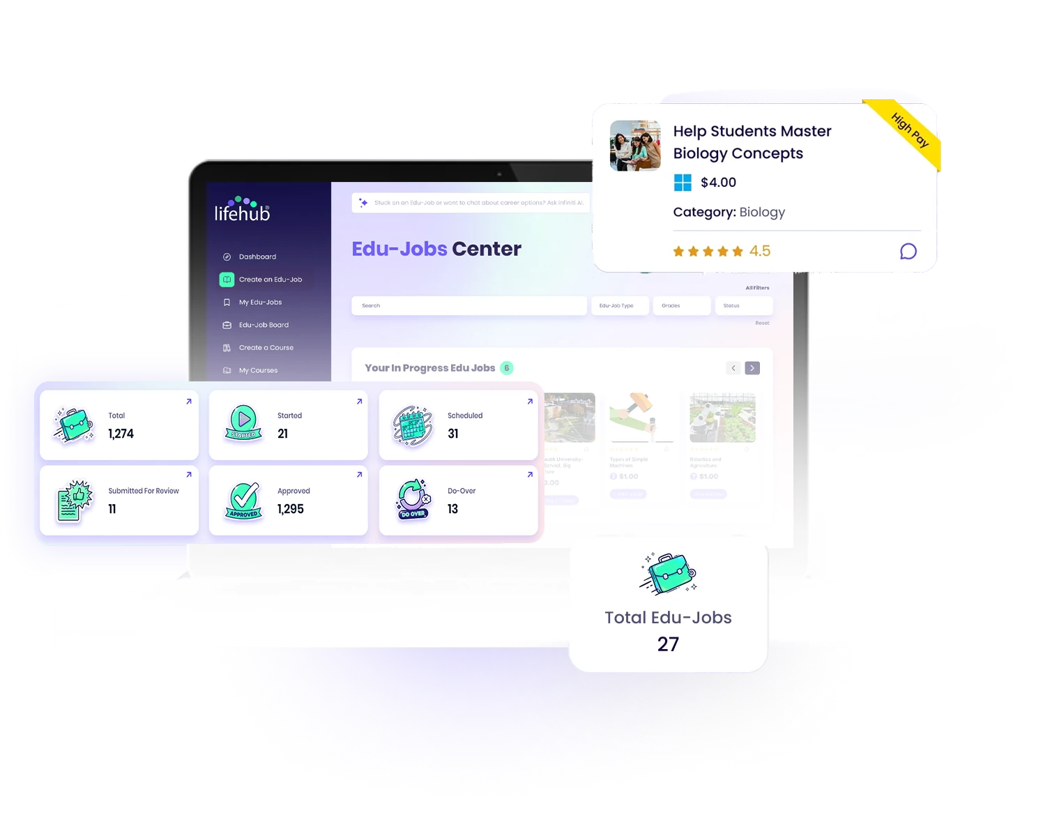 Life Hub student earning real cash rewards through the learn-and-earn platform
