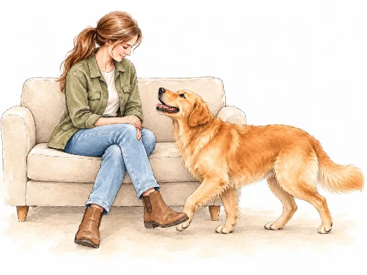 Illustration nachher: Hund kommt von sich aus zurück