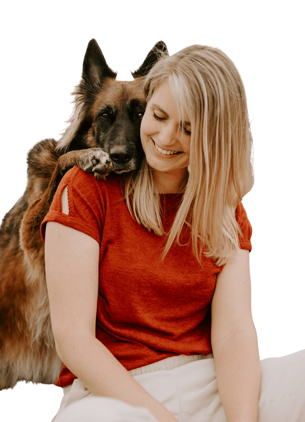 Dana Thimel mit ihrem Schäferhund