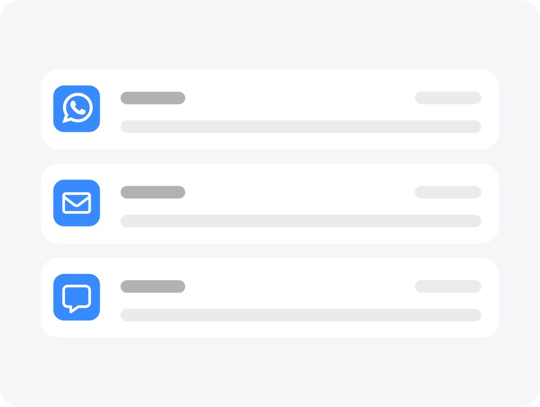 Recordatorios por WhatsApp, correo y SMS