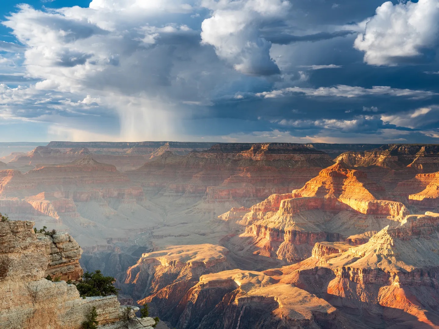 Rain over the Grand Canyon, Arizona