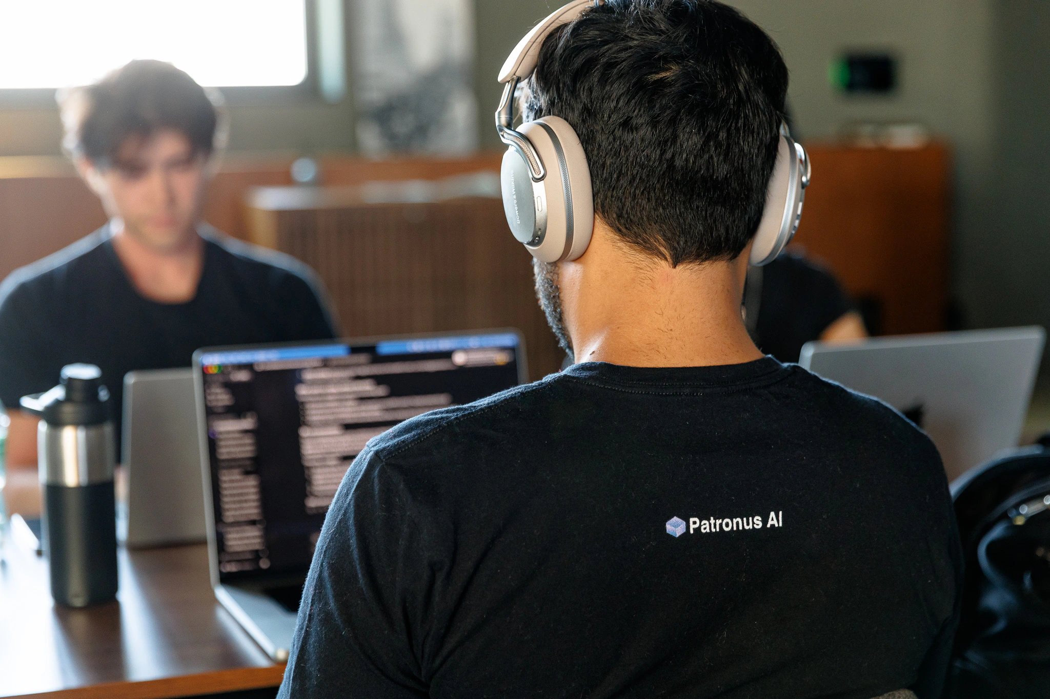 A Patronus AI researcher at work during a day in Lyon