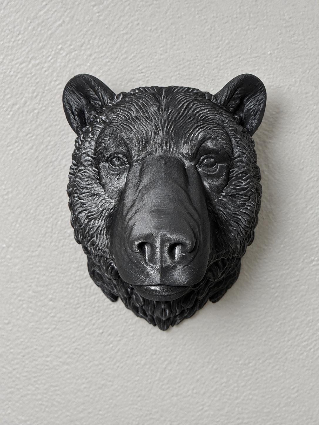 Bear Head Wall Mount, 3D Printed Woodland Animal Decor