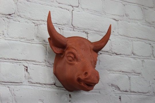 Medium Detailed Bull Wall Head Modern Decor