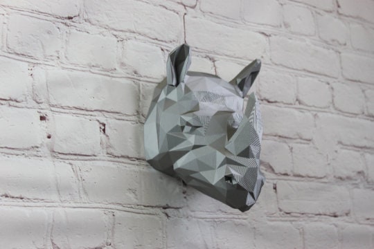 Medium Geometric Rhino Wall Head Modern Decor