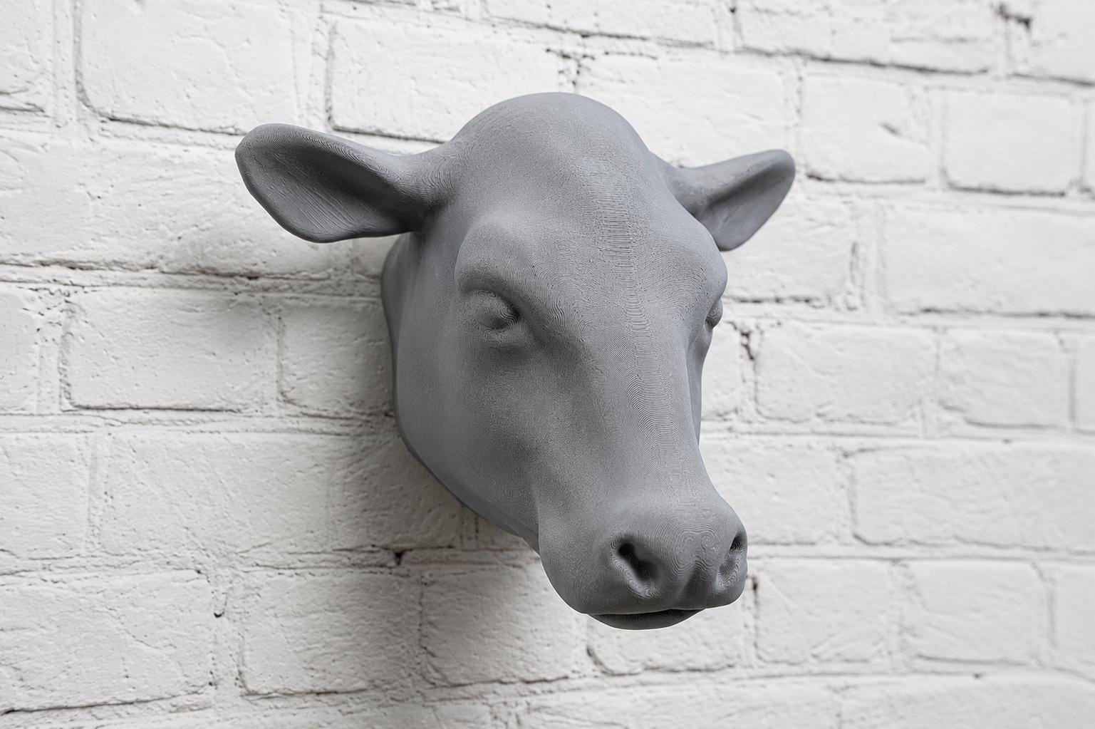 3D Printed Cow Head Wall Mount | Rustic Farmhouse Animal Decor