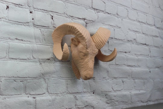 3D Printed Ram Head Wall Mount | Rustic Farmhouse Cabin Decor Bust