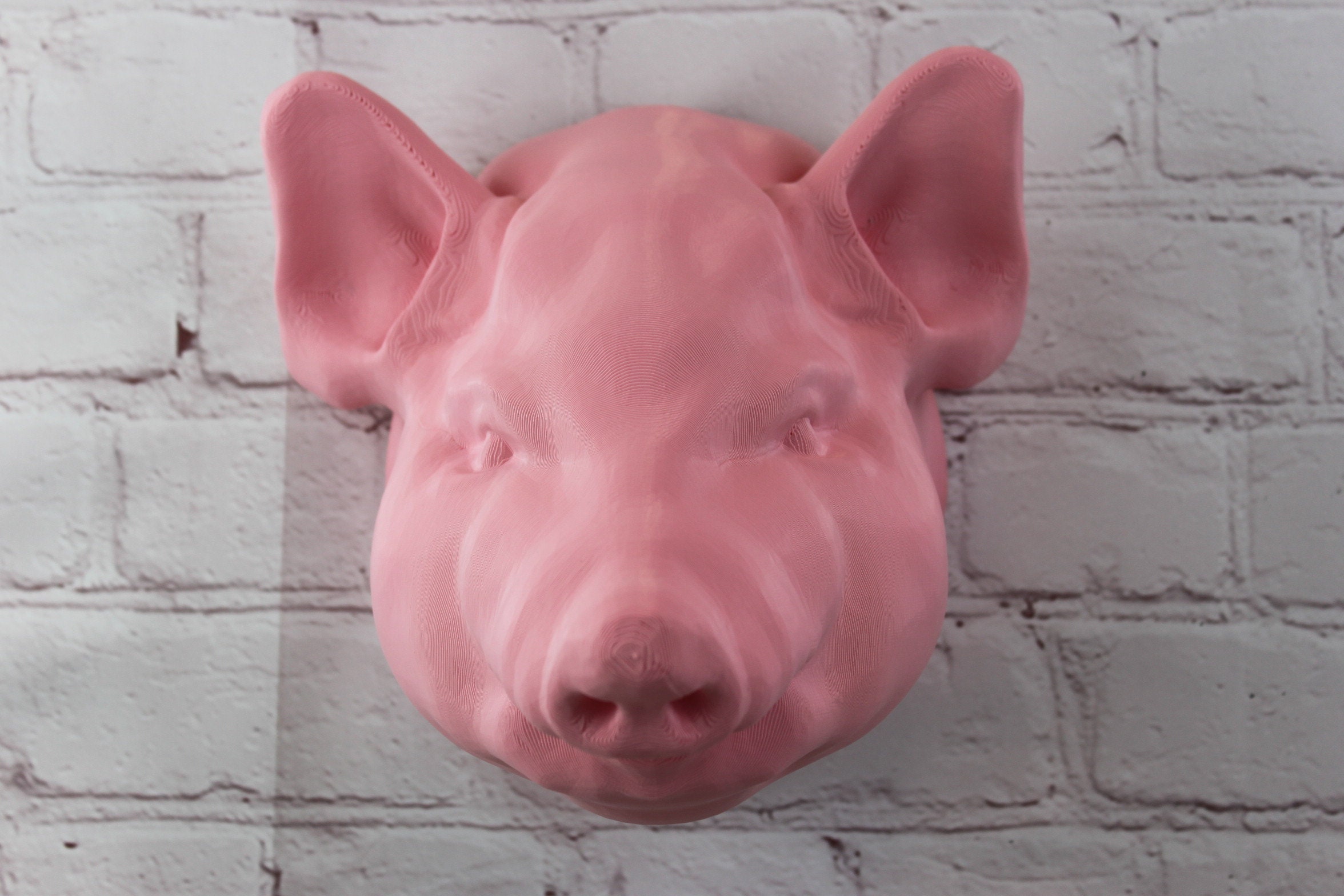 3D Printed Pig Head Wall Hanging Decor