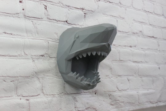 Medium Geometric Shark Wall Mountable Head Decor