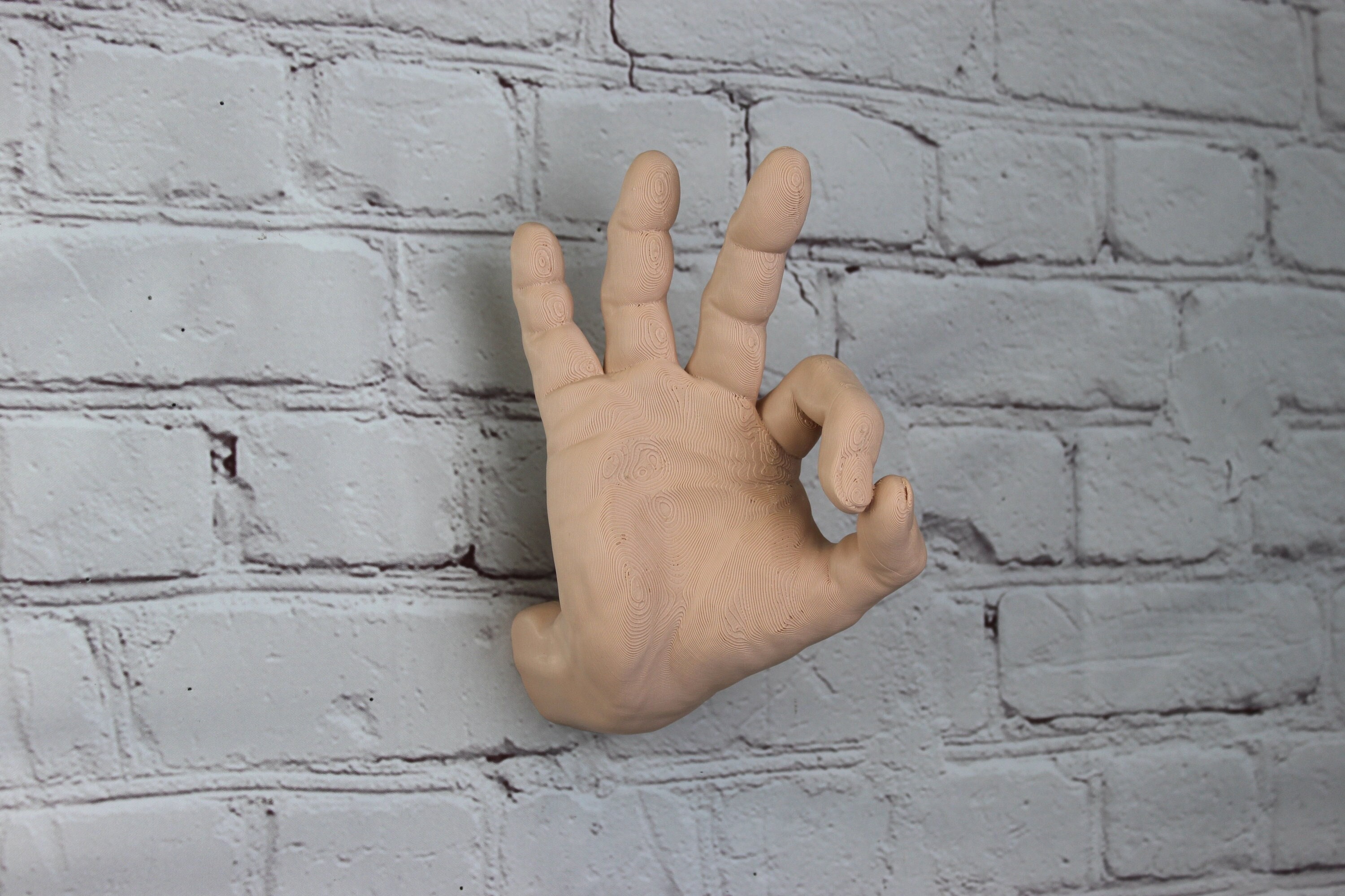 Realistic Ok Wall Hand Home Decor Art