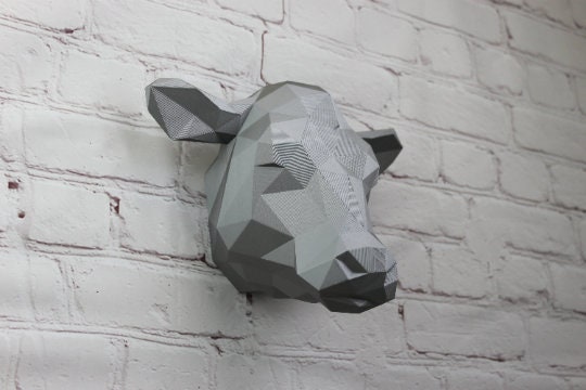 Medium Geometric Cow Wall Head Modern Decor