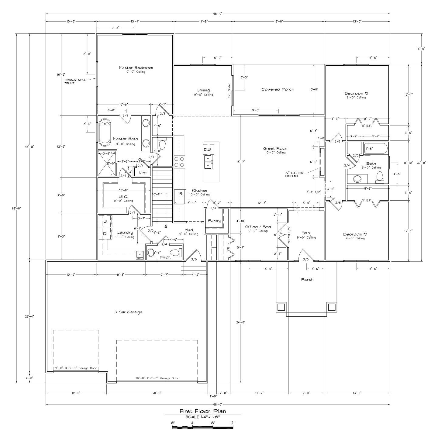 First floor plan of the Tara Hill house