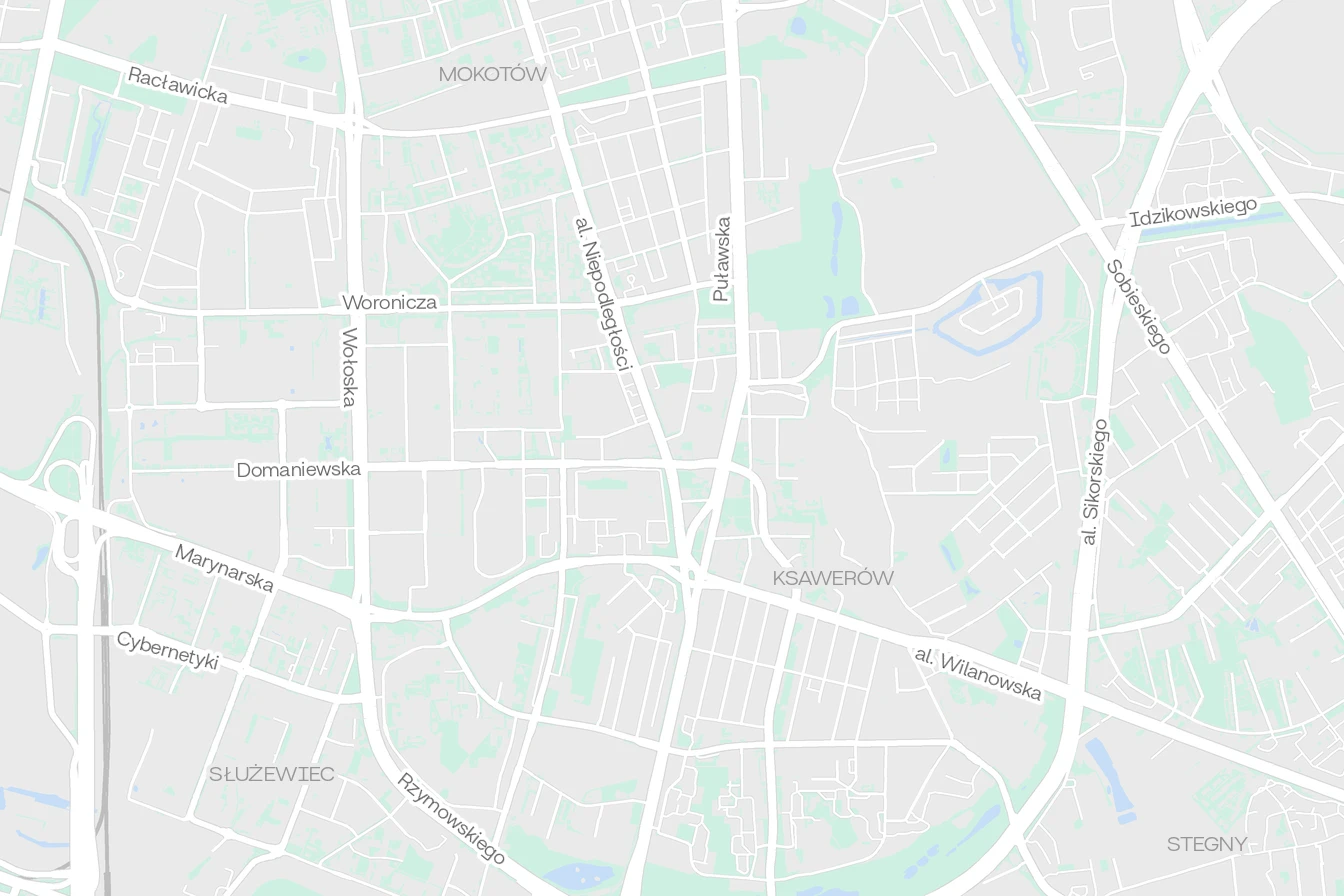 Map of Onex Group office location at al. Niepodległości 18 in Warsaw