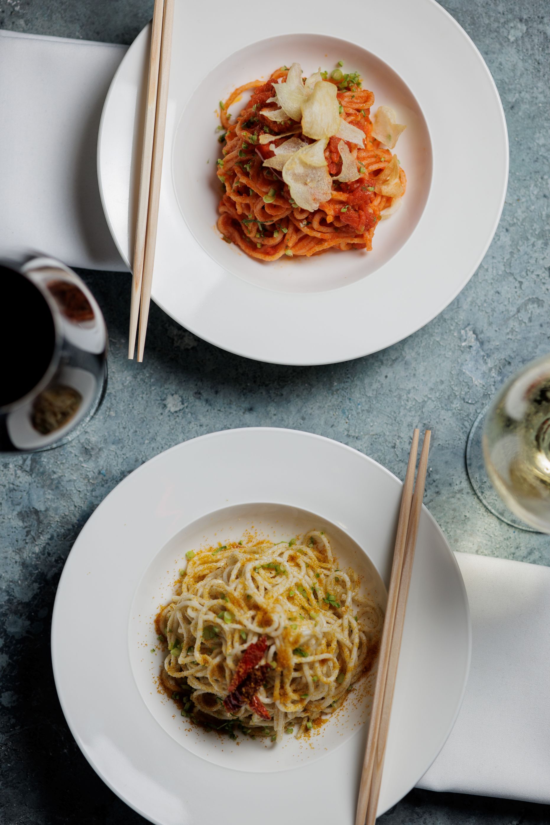A collection of pasta dishes in Masa.
