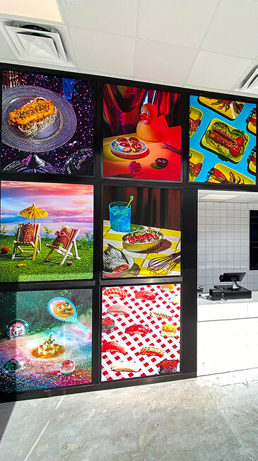Interior space with art installation