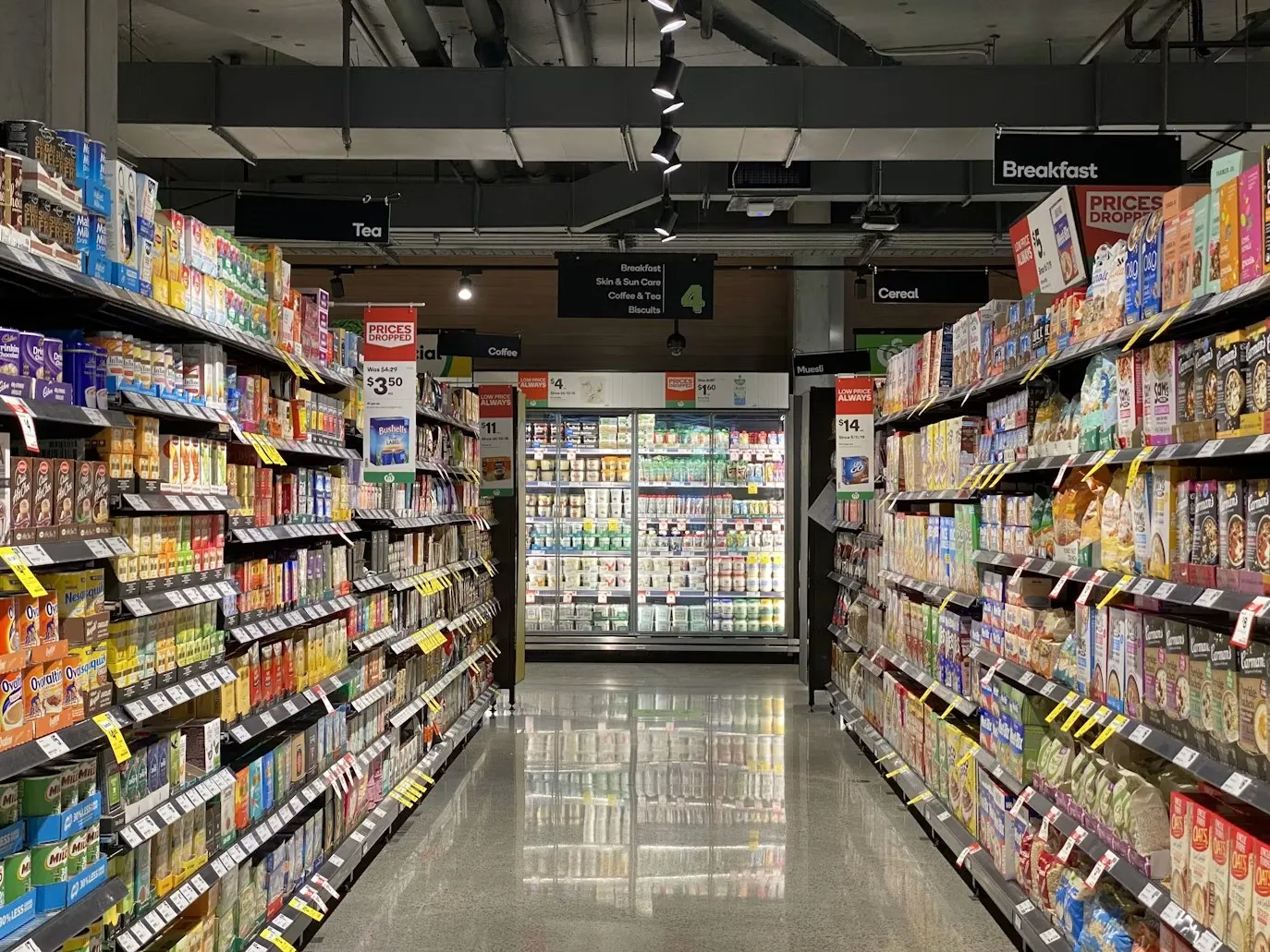 Rayons de produits de grande consommation