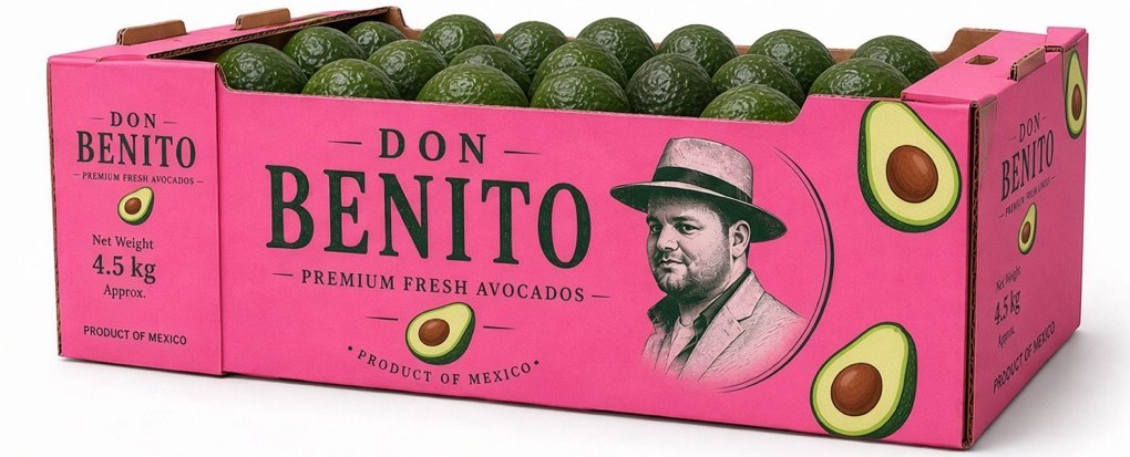 DON BENITO Premium Fresh Avocados carton, Product of Mexico