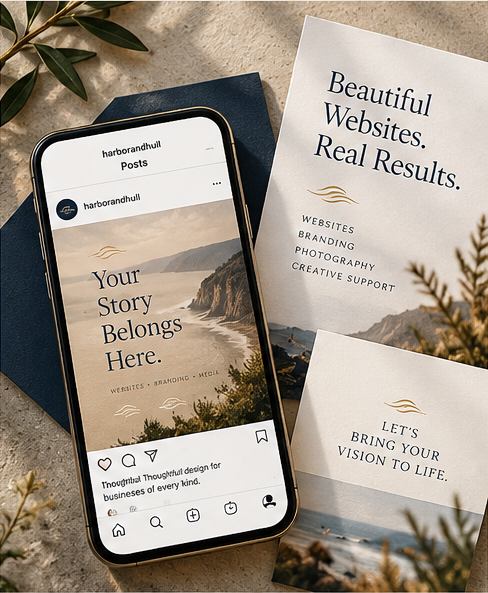 Advertising and creative campaign concept featuring digital and print marketing materials
