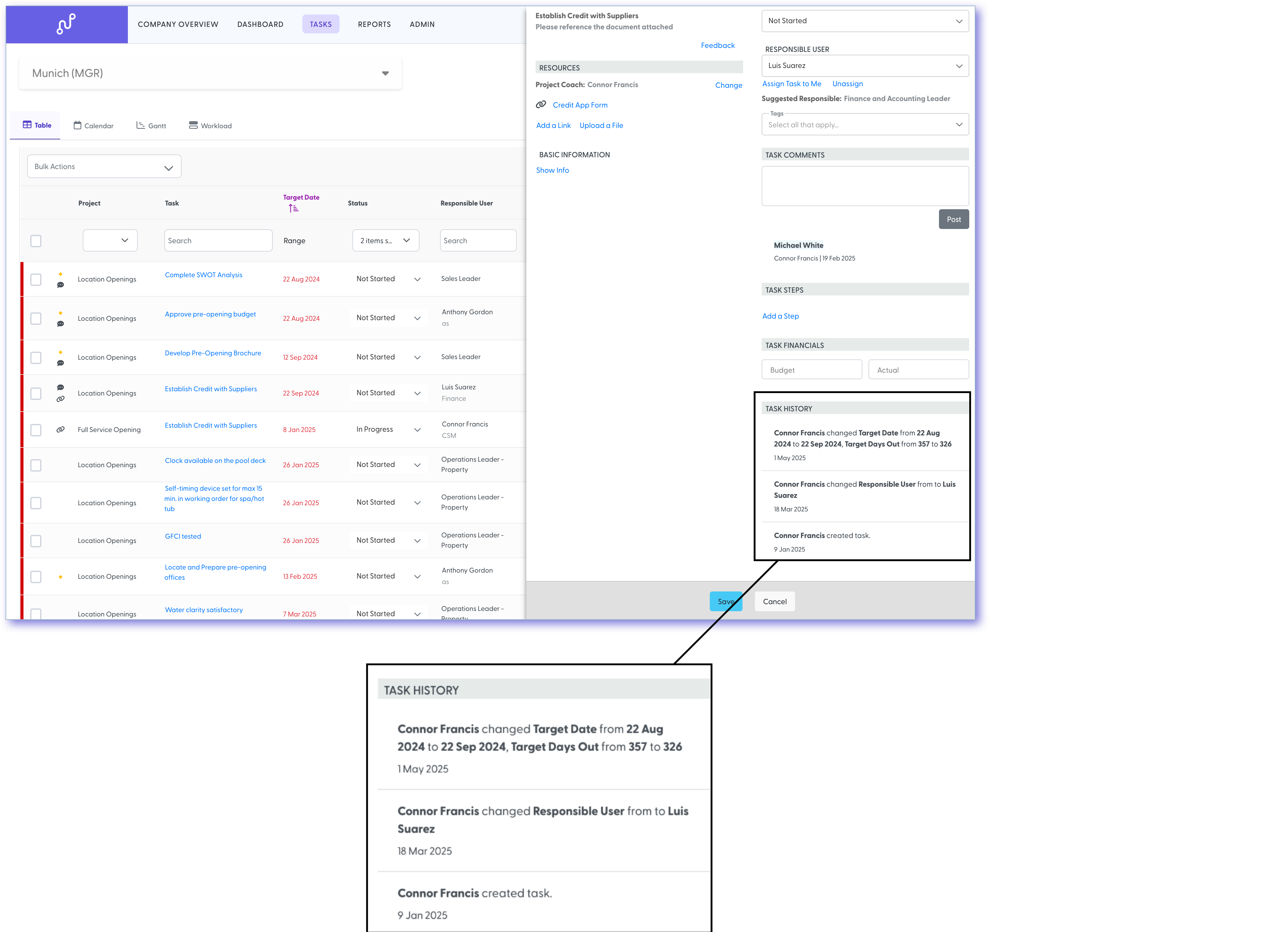Is There a Place to View Task History in Pacer?