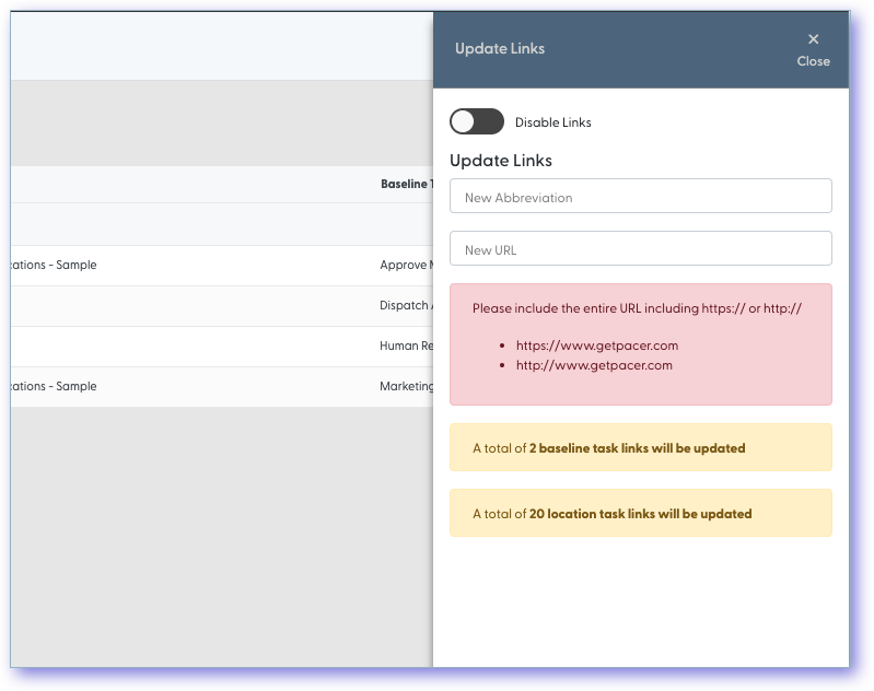How do I use Baseline Link Search?