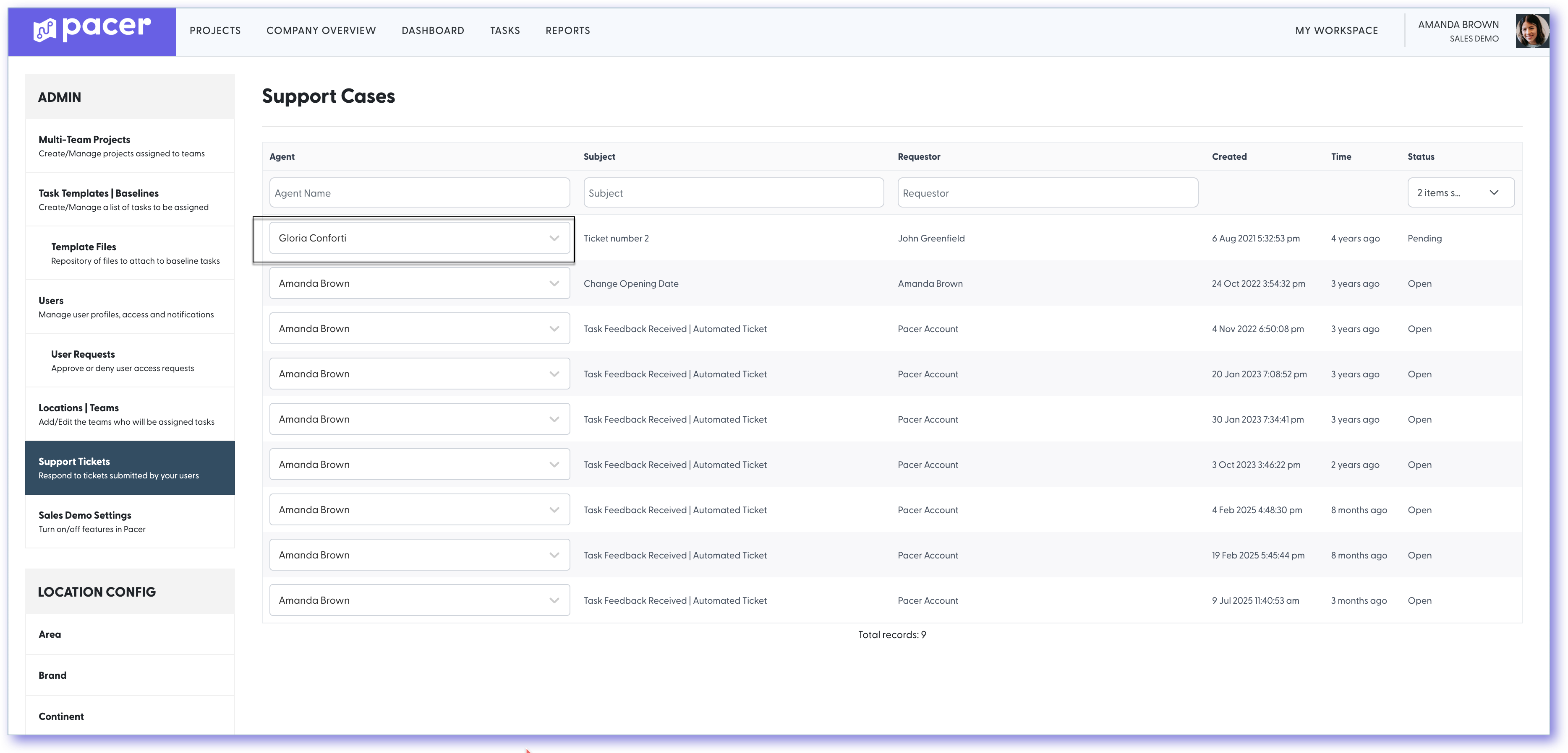 How do I reassign a support ticket?
