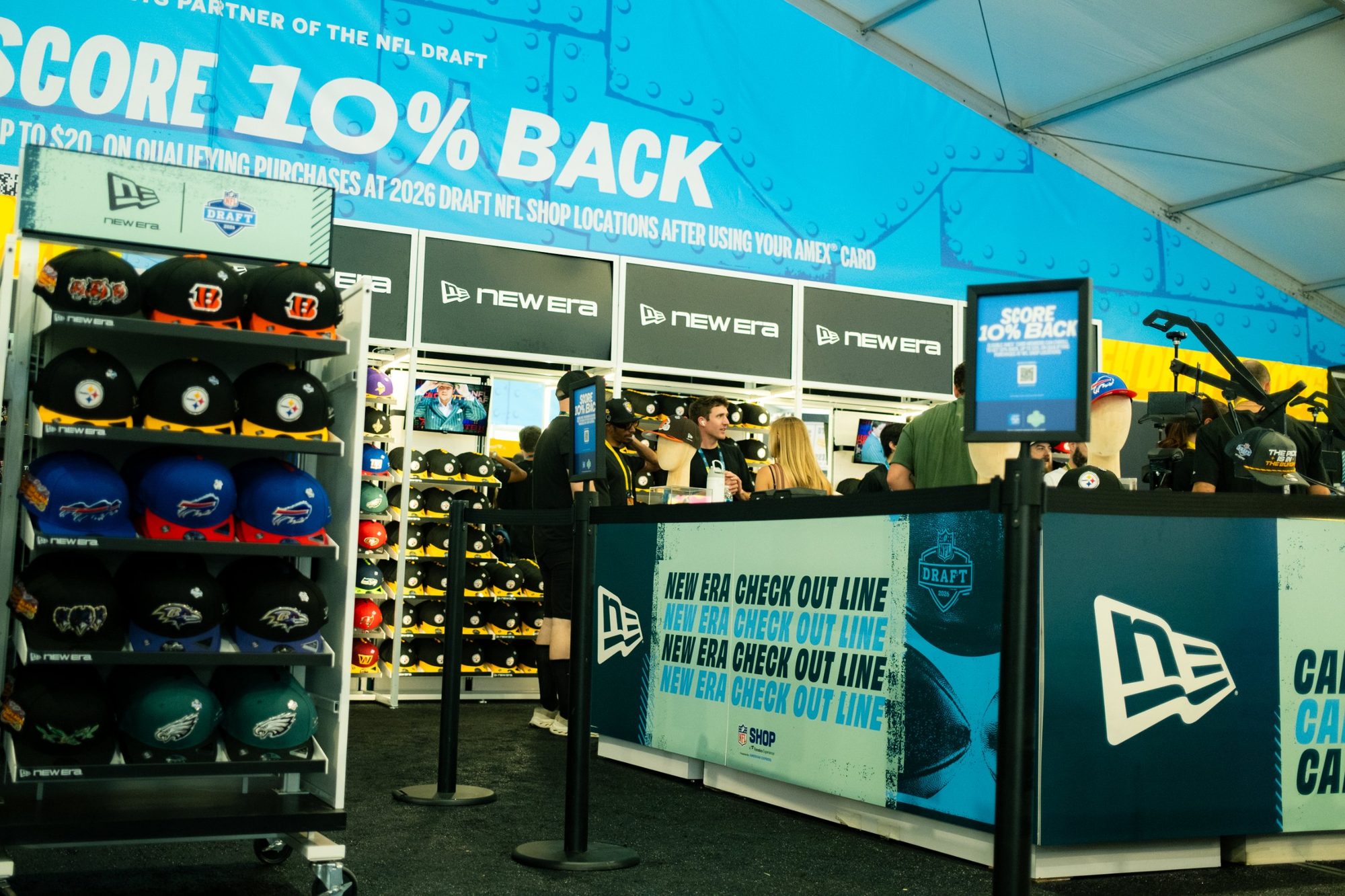Modular frame displays and branded counters at the NFL Draft 2026