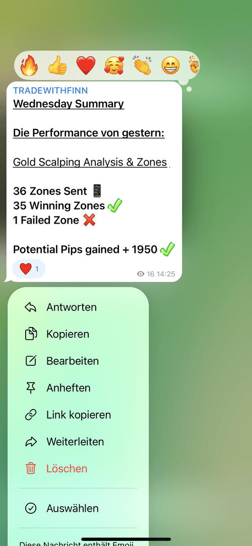 Screenshot aus Finns Tradinggruppe