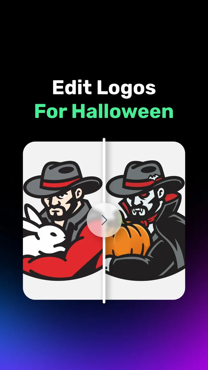 Reel: a mascot logo edited for Halloween in its own style