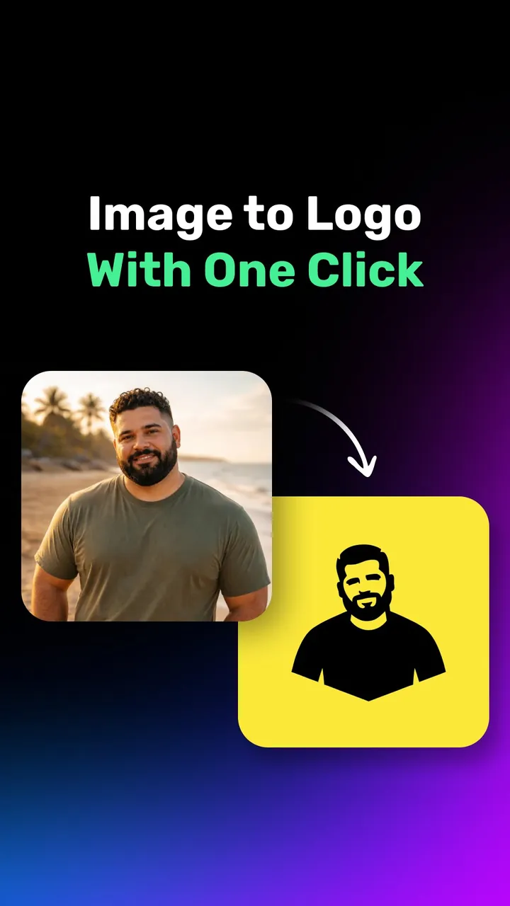 Reel: a selfie turned into a logo