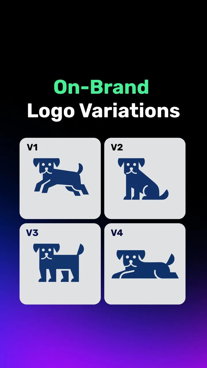 Reel: on-brand logo edits typed in plain words