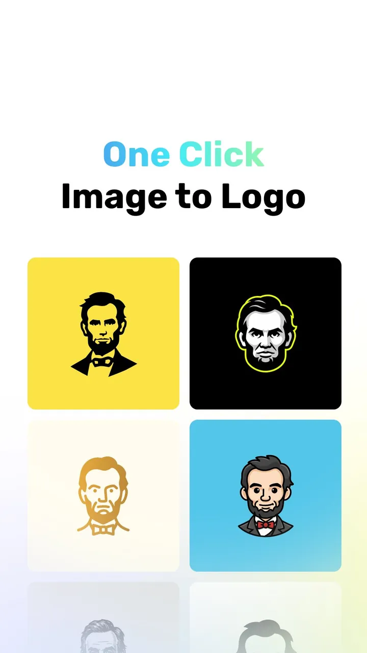 Reel: a portrait of Abraham Lincoln turned into logos