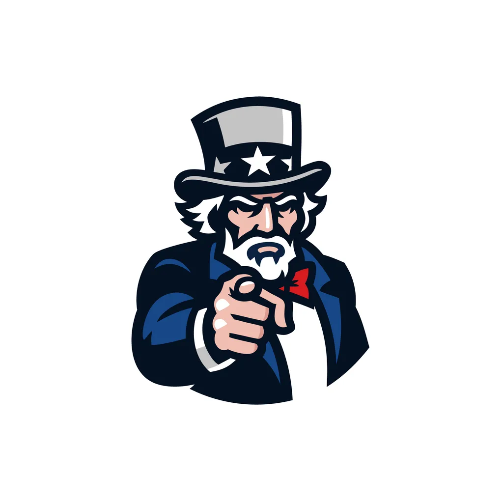 The photo as a mascot style logo