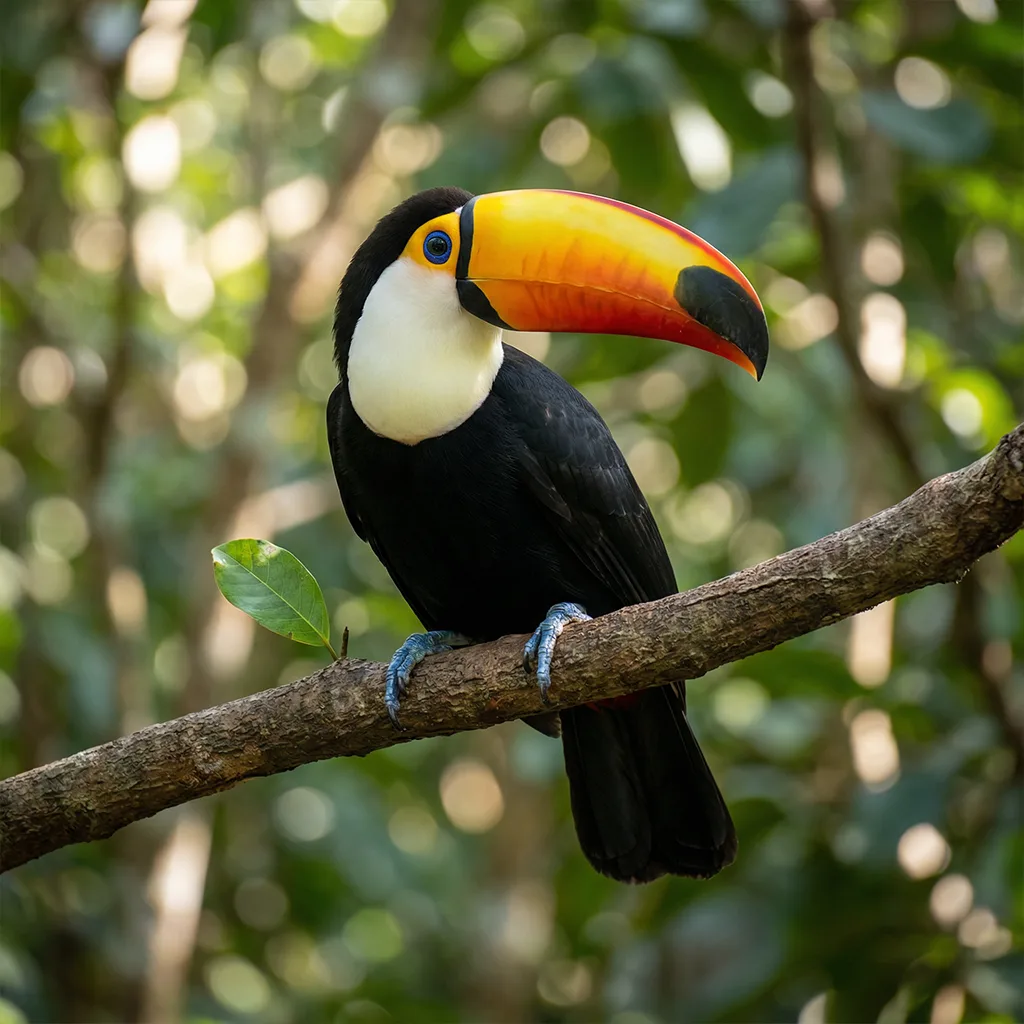 A toucan on a branch photo