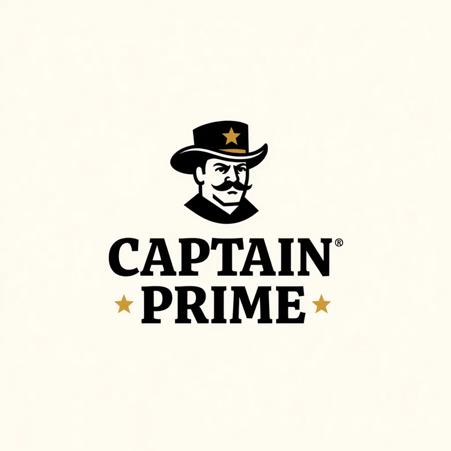 A cowboy character logo for Captain Prime