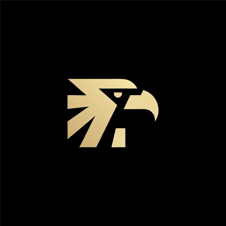 A gold eagle symbol