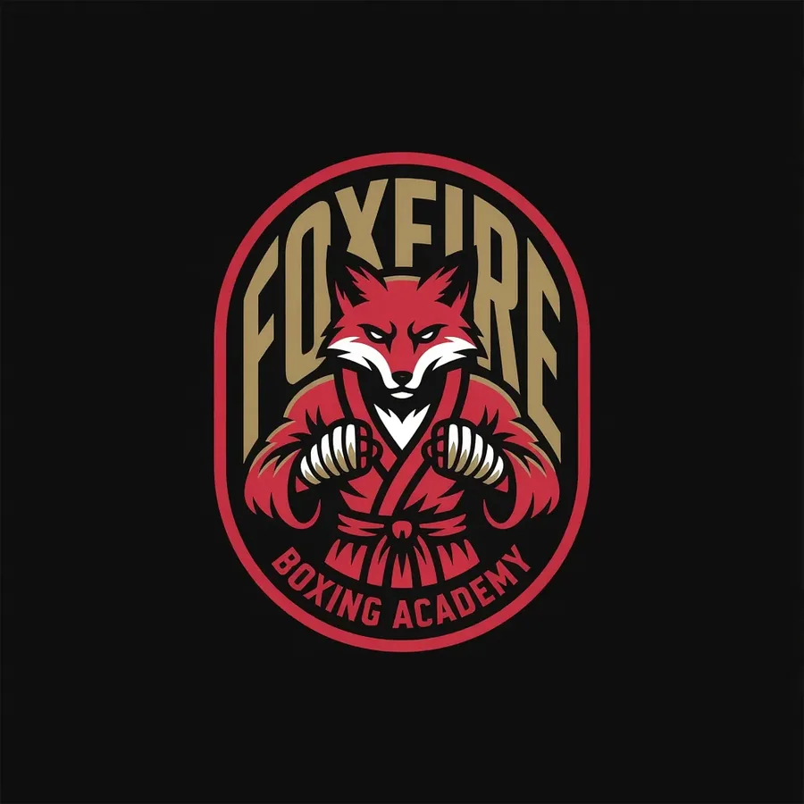 A detailed boxing fox badge