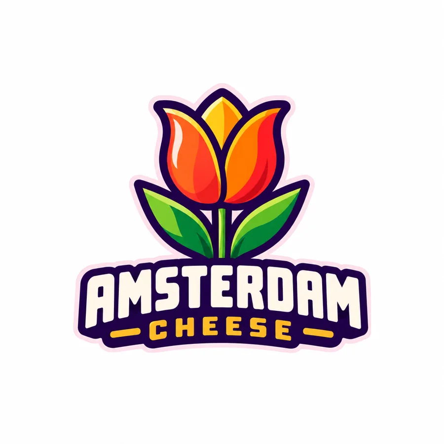 The logo with the windmill replaced by a tulip