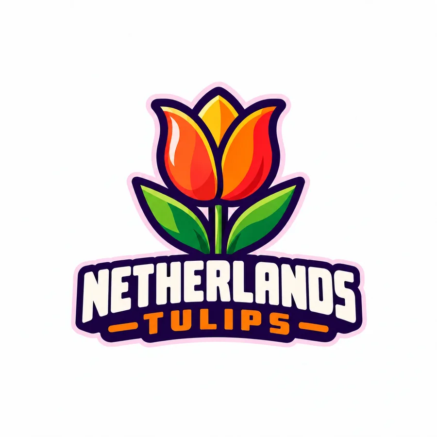 The final logo with TULIPS and its two lines recolored orange