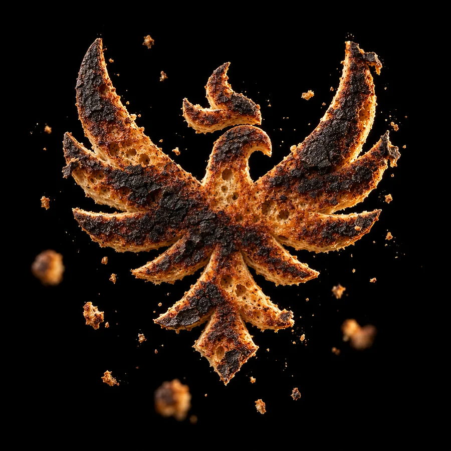 The phoenix made as burnt toast