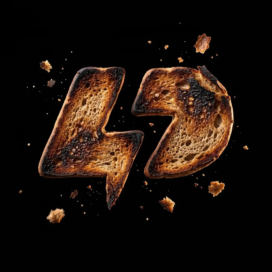 The LD logo made as burnt toast