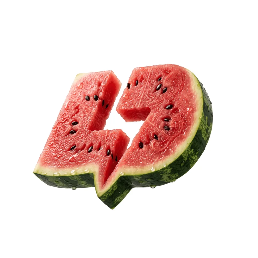 The LD logo made as a watermelon slice