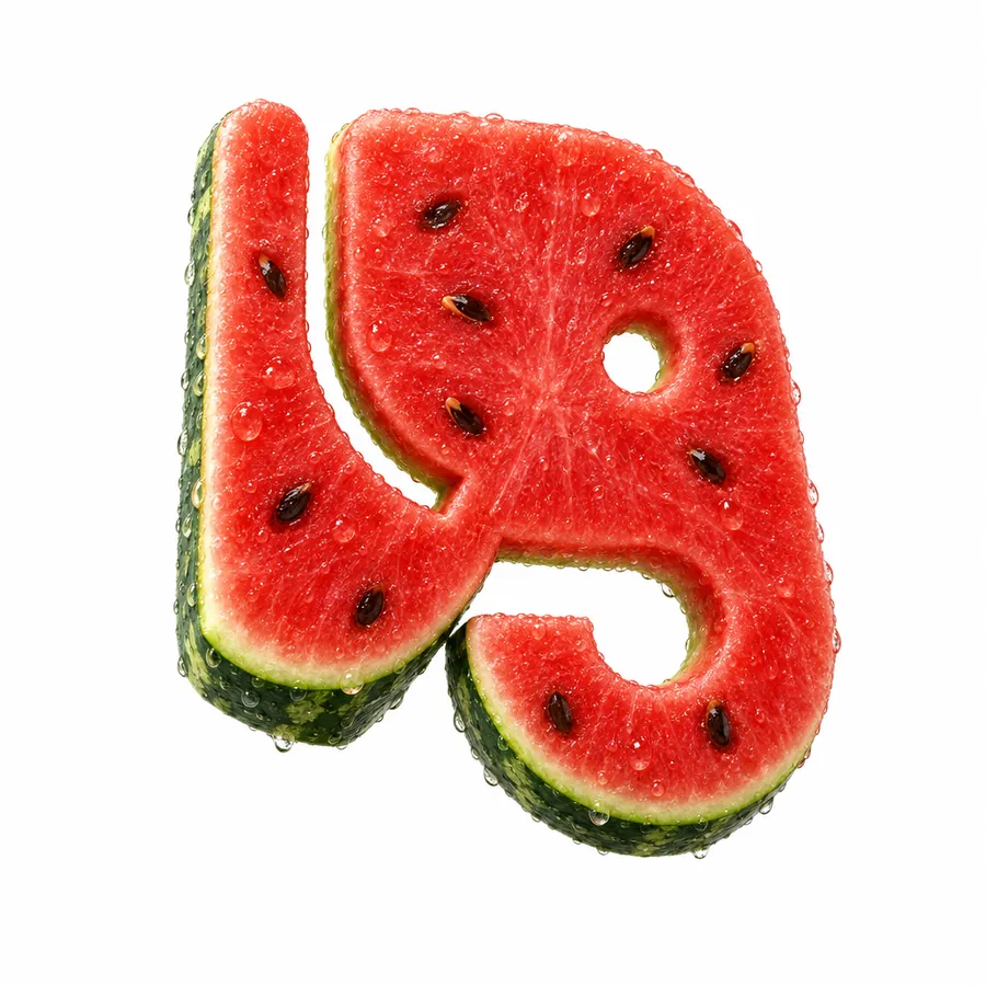 The elephant made as a watermelon slice