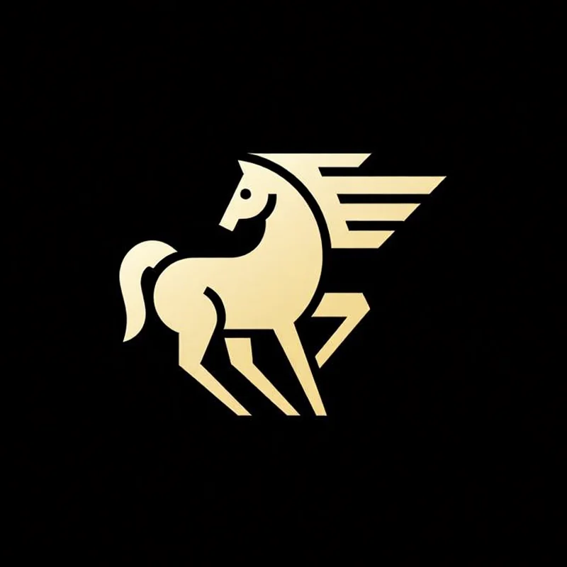 Geometric Pictorial logo of a winged horse