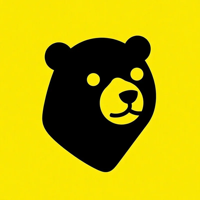 High detail Pictorial logo of a bear head