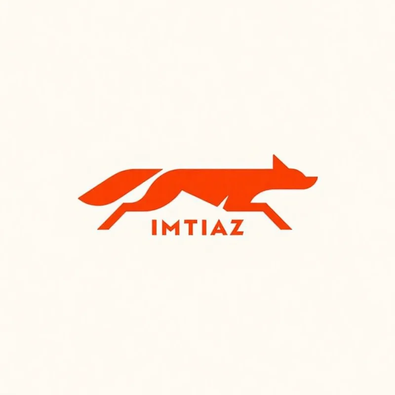 Full body Pictorial logo of a running fox