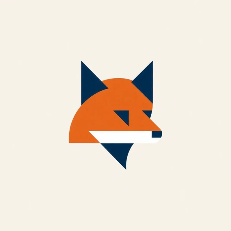 Portrait Pictorial logo of a fox head