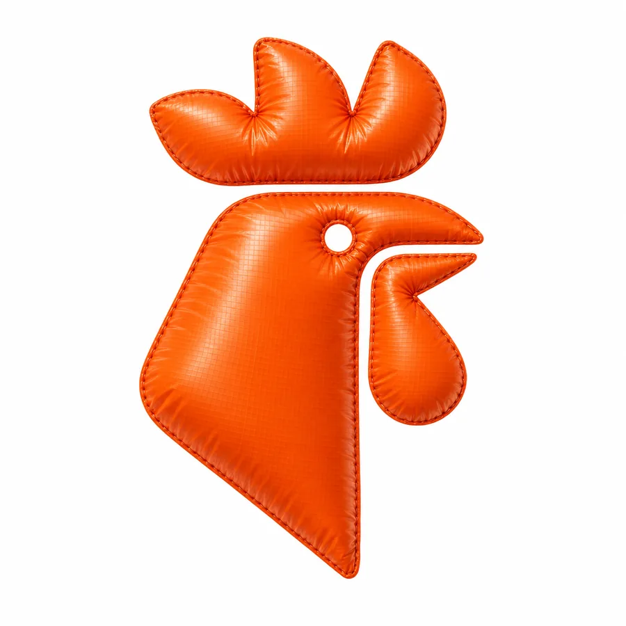 The rooster made in inflated nylon